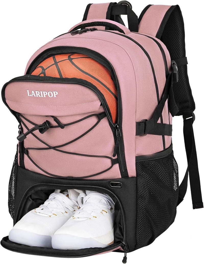 LARIPOP Basketball Backpack, Large Sports Bag with Ball Holder & Shoes Compartment, Basketball Bag for Soccer,Volleyball, - Image 1